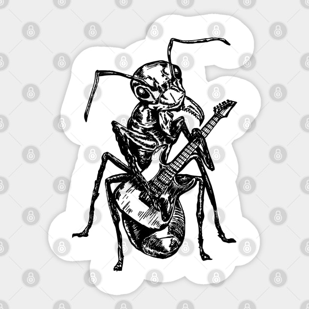 SEEMBO Ant Playing Guitar Guitarist Musician Music Fun Band Sticker by SEEMBO